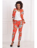 Elegant trousers with red patterns 3004 - Online store - Boutique